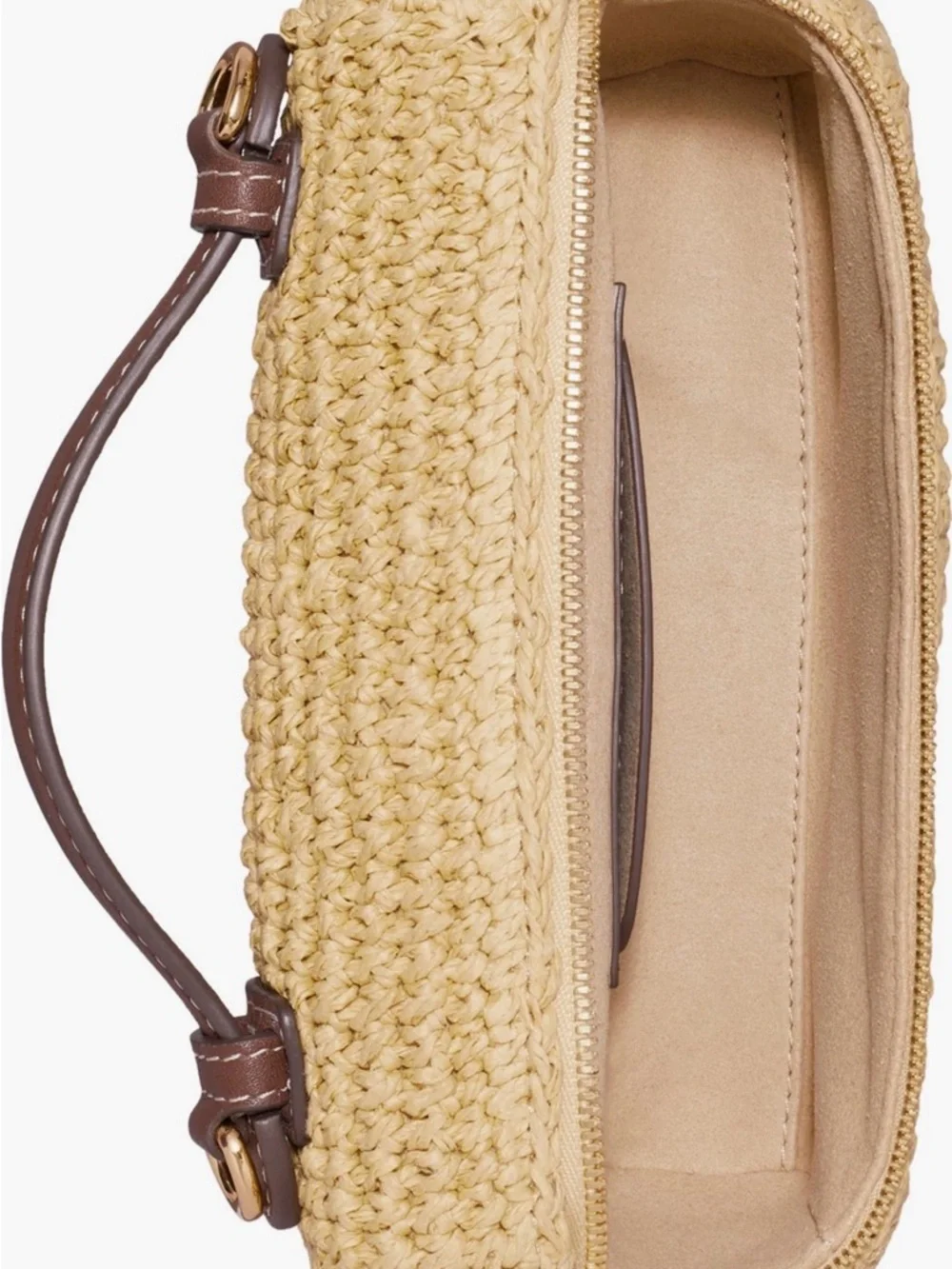 Tory Burch Romy Straw Top-Handle Crossbody Bag in Natural - Picture 2 of 5